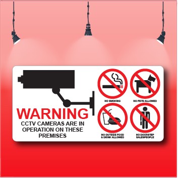 E3581 WARNING CCTV CAMERAS ARE IN OPERATION ON THESE PREMISES PP SIGN ...