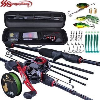 Sougayilang Telescopic Metal Fishing Rod Reel Set Saltwater Carbon