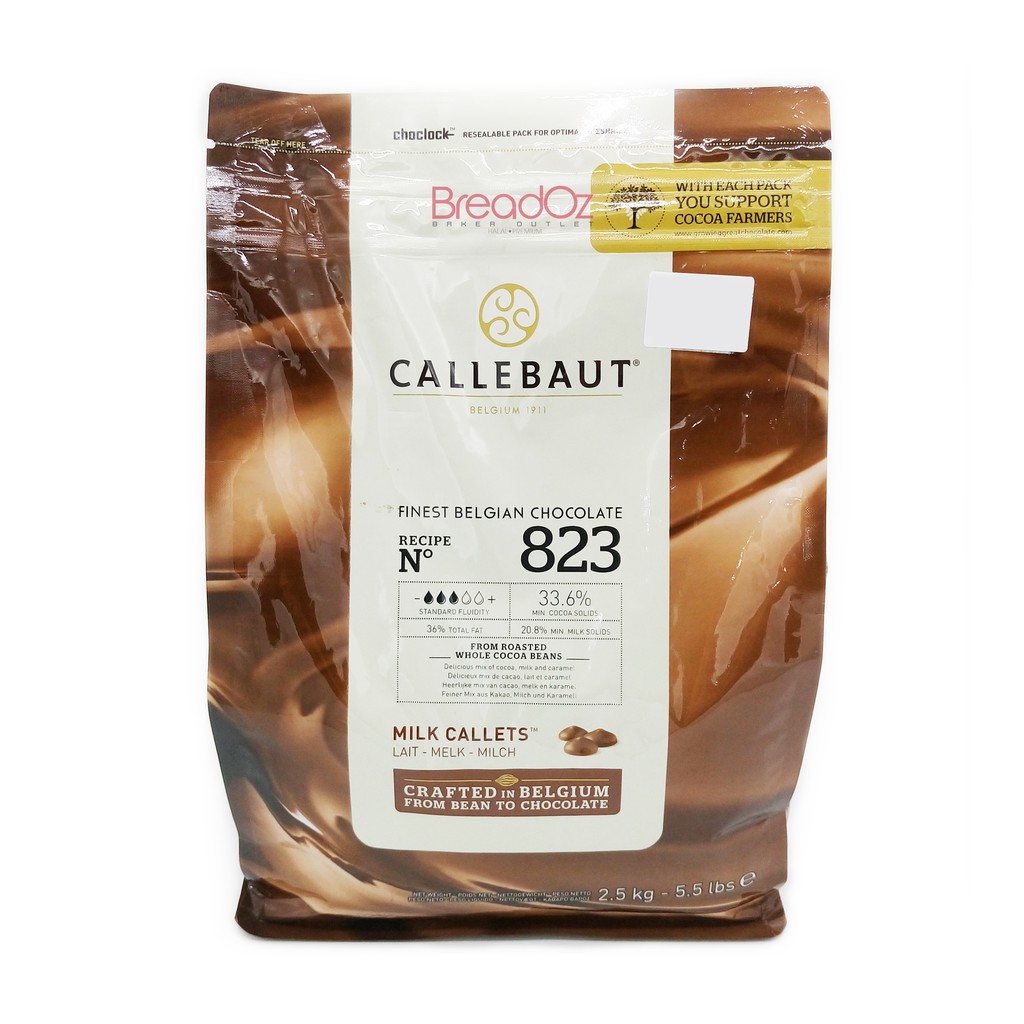 CALLEBAUT, 823 MILK COUV. CALLETS, FINEST BELGIAN CHOCOLATE (foambox ...