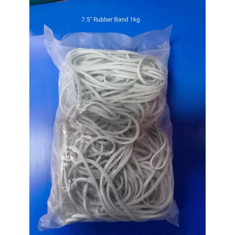 7.5" Rubber Band 1kg / Post Office Rubber Band/ Getah Postman / White