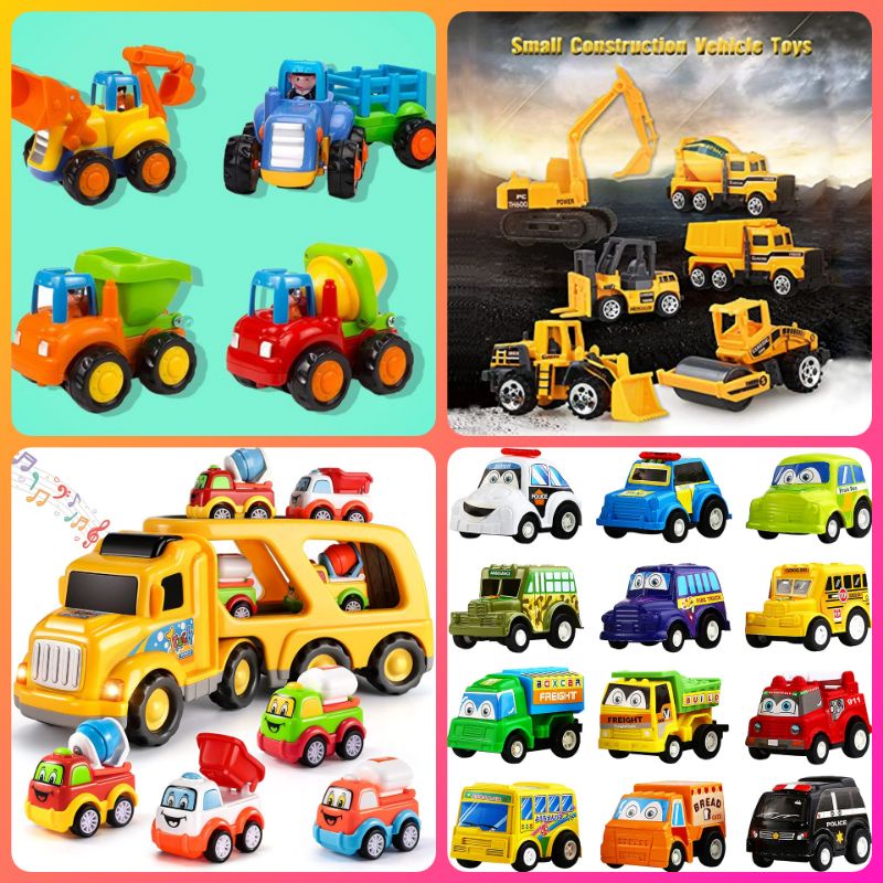 fire truck tractor excavator police cars