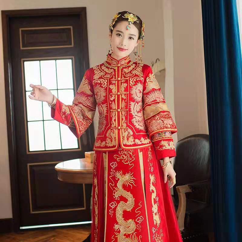Clearance Dreamy Sequins Beads Wedding Bride Qun Gua Xiuhe main image 0