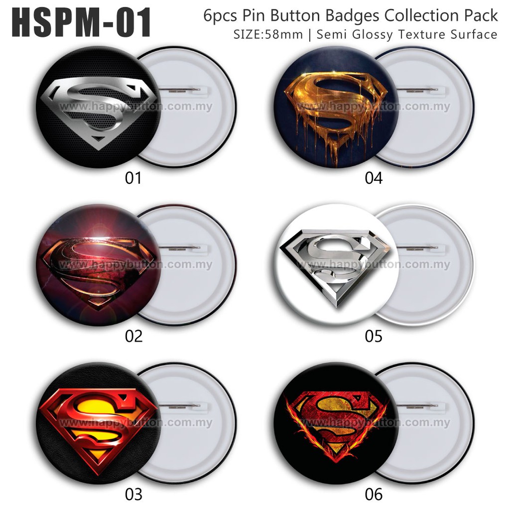 Button Badge - SUPERMAN (Collection) | Shopee Malaysia
