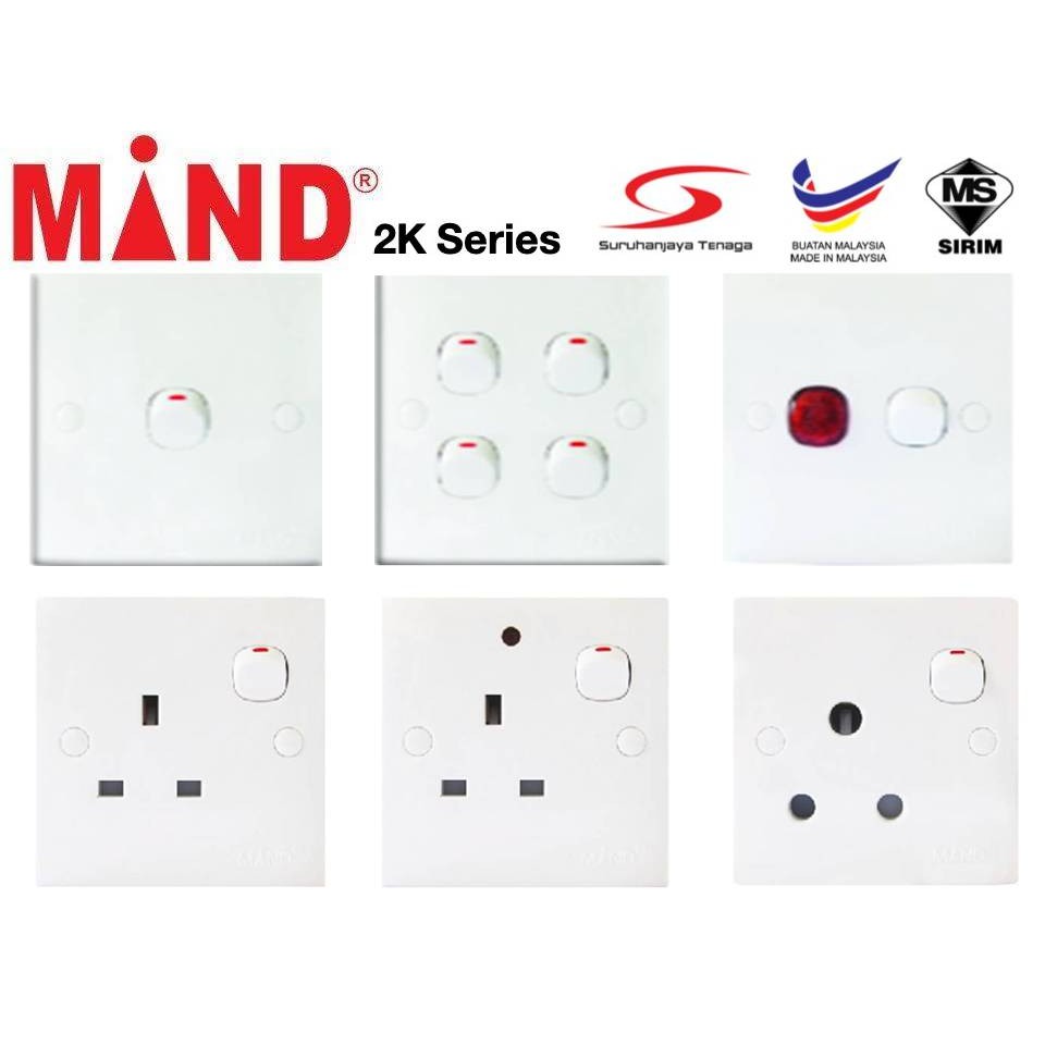 Mind 2K Series Switches & Socket Outlet (SIRIM & JKR) | Shopee Malaysia