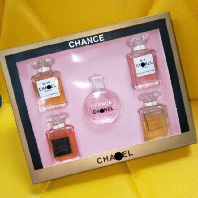 CHANEL BOX 5IN1 SET/WHITE BOX/5X7.5ML/CHANCE/FRAICHE/TENDRE/COCO/N5