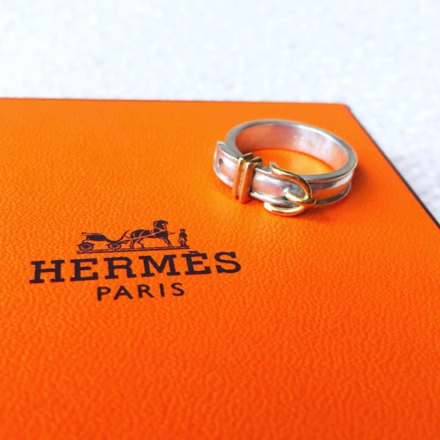 AUTHENTIC HERMES 18k Gold Sterling Silver Ring Shopee Malaysia