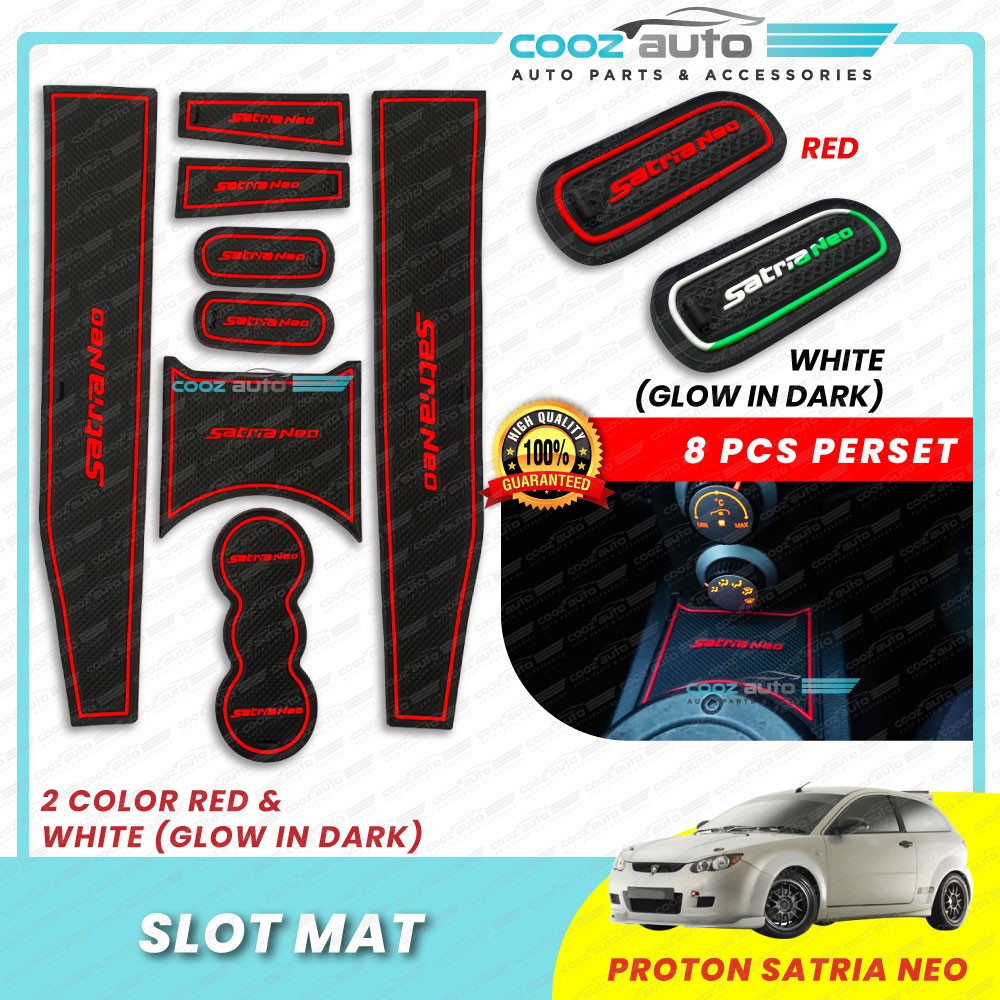 Proton Satria NEO Interior Rubber Slot Mat Storage Carpet Red White ...