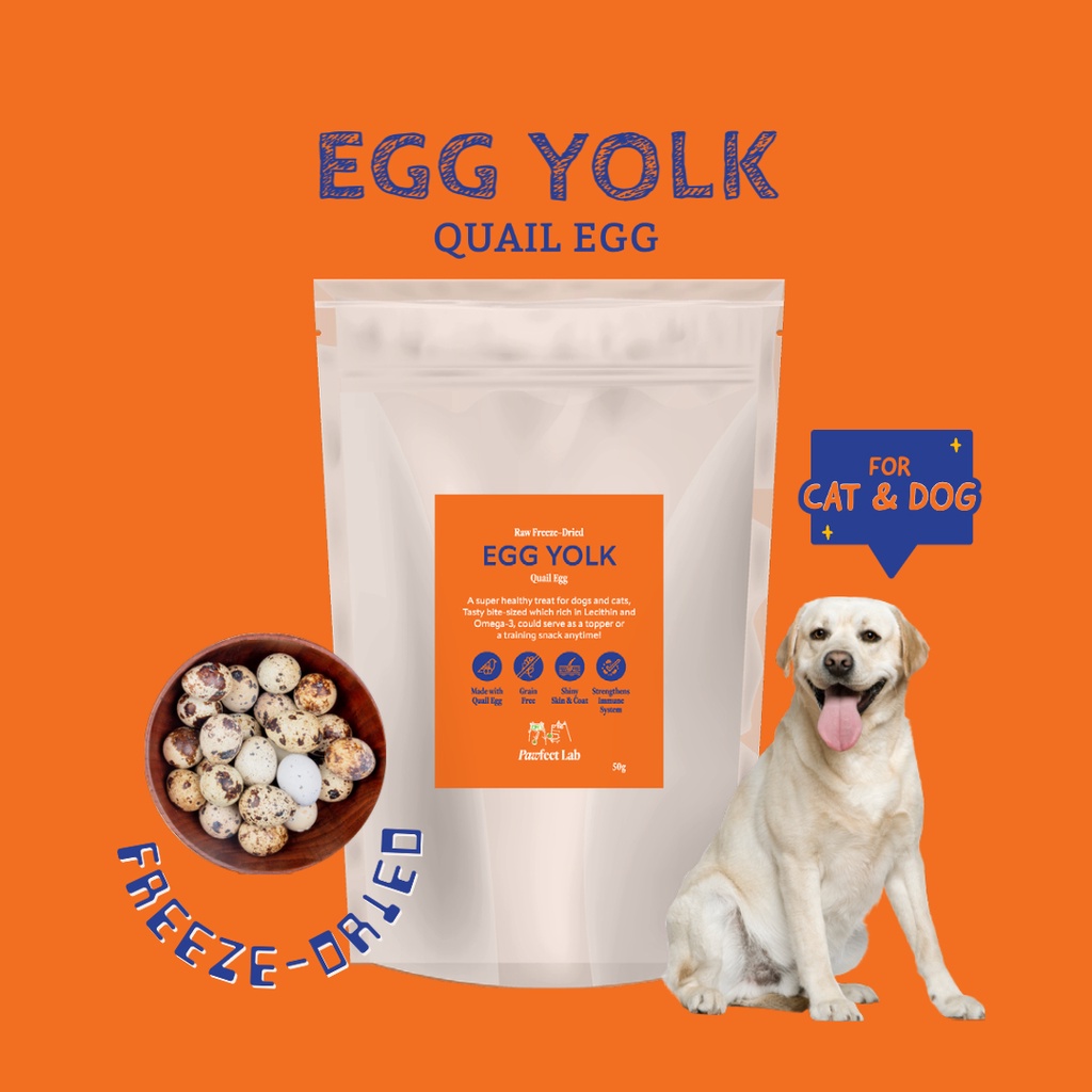 Tito & Chacha Raw Freeze Dried Quail Egg Yolk Pet Treats/Snacks for Cat