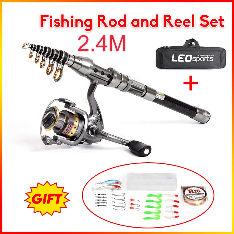 High Quality Joran Pancing Portable Telescopic Fishing Rod Reel Set Handle  Glass Fiber Freshwater Sea Fishing Rod