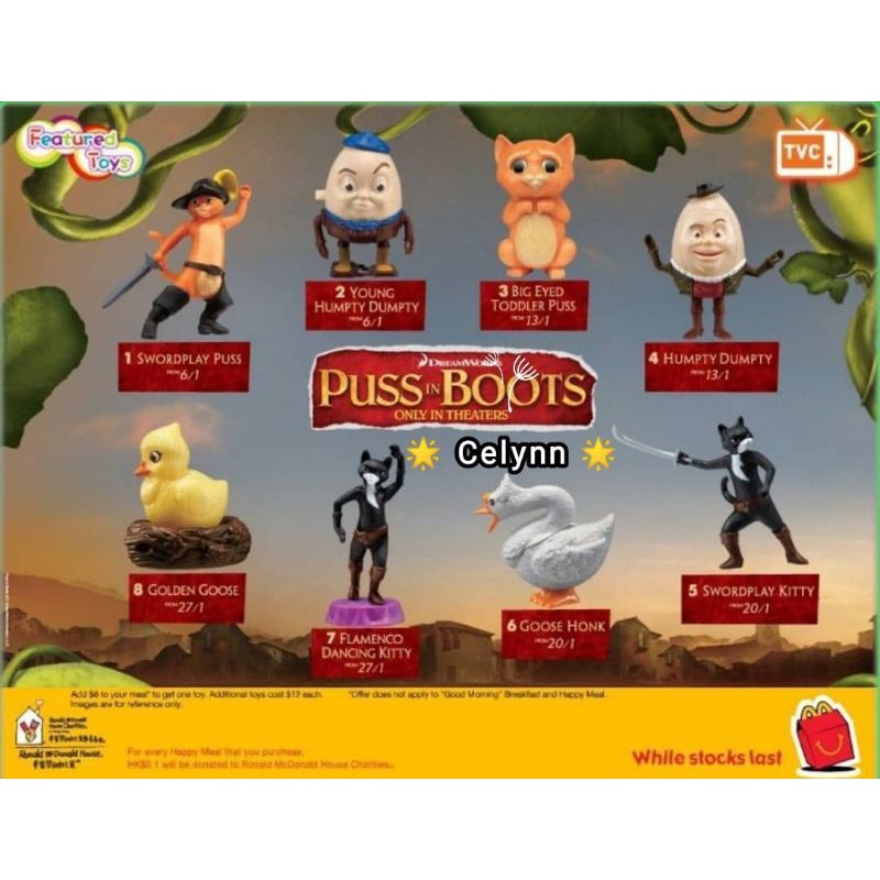 Mcdonalds Mcd Happy Meal Vintage Toy Dreamworks PUSS IN BOOTS 2011