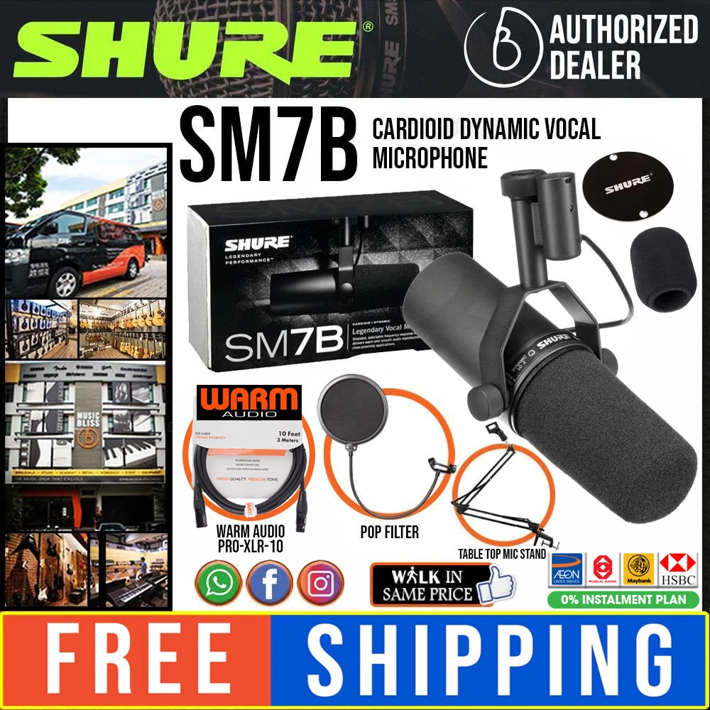 [READY STOCK] Shure SM7B Dynamic Vocal Microphone (SM-7B / SM 7B ...