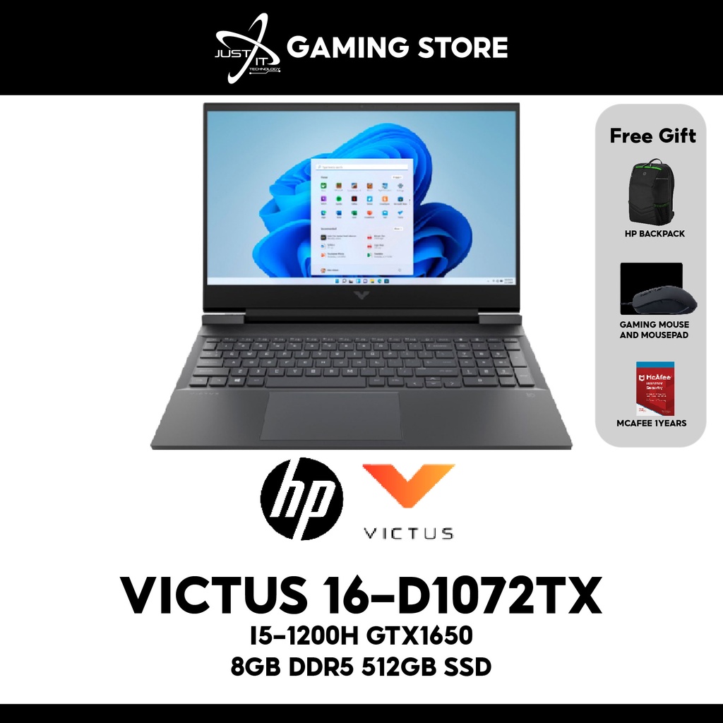 Hp Victus 16 D1072tx Gaming Laptop I5 12500h 8gd5 512ssd Gtx1650 4gd6 Win11h 161 Ips 3238