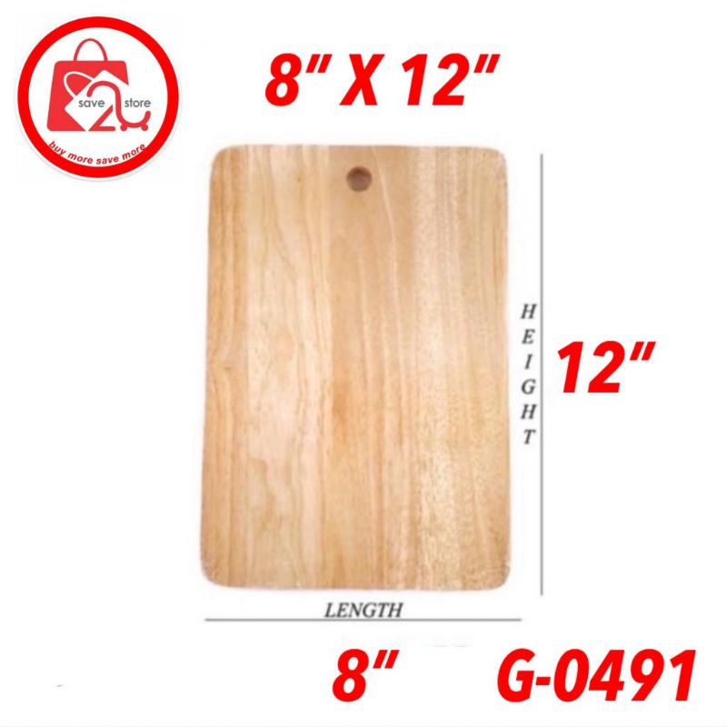 Papan Pemotong ( Kayu Getah ) Rubber Wood Cutting Board Flour Board