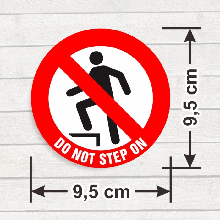 Do Not Step On Sign Sticker Round Label Sticker Prohibition Sign Don't ...