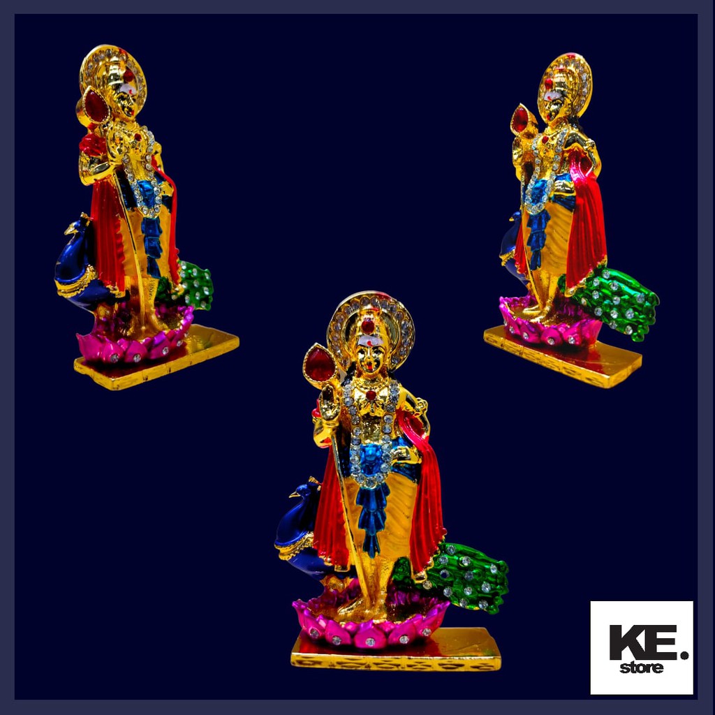 Murugan colorful Statue with stone works/Suitable For Home Decor/Car Dashboard/Office Table/KE127