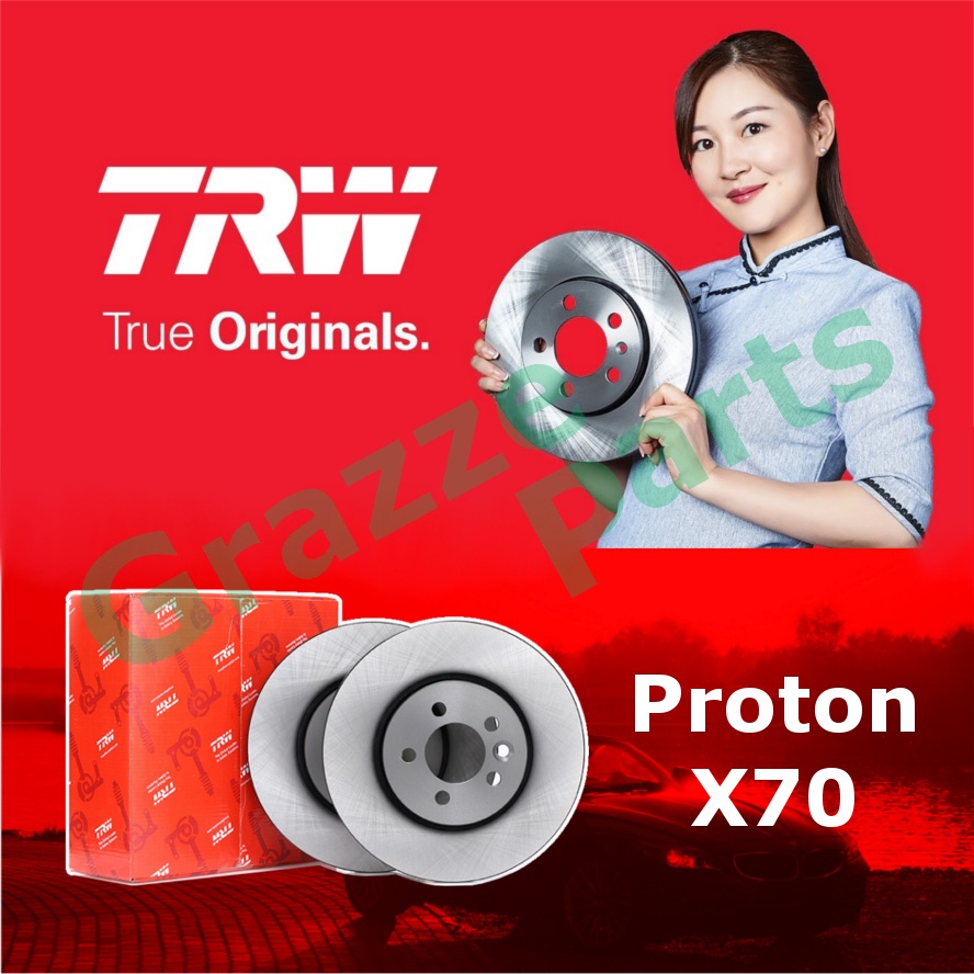 2 pcs) TRW Disc Brake Rotor Front and Rear DF8341 / DF8342 for