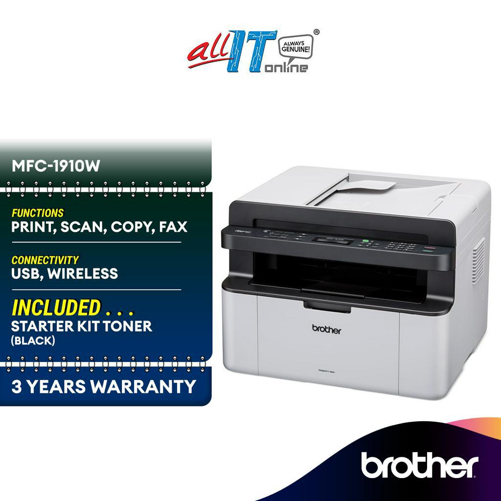 Brother MFC1910W All in One Wireless Mono Laser Printer Compact