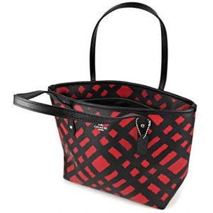 Ready stock 100 original authentic from USA Coach Winter Series Mini City Zip Tote with Wild Plaid Print handbag mera