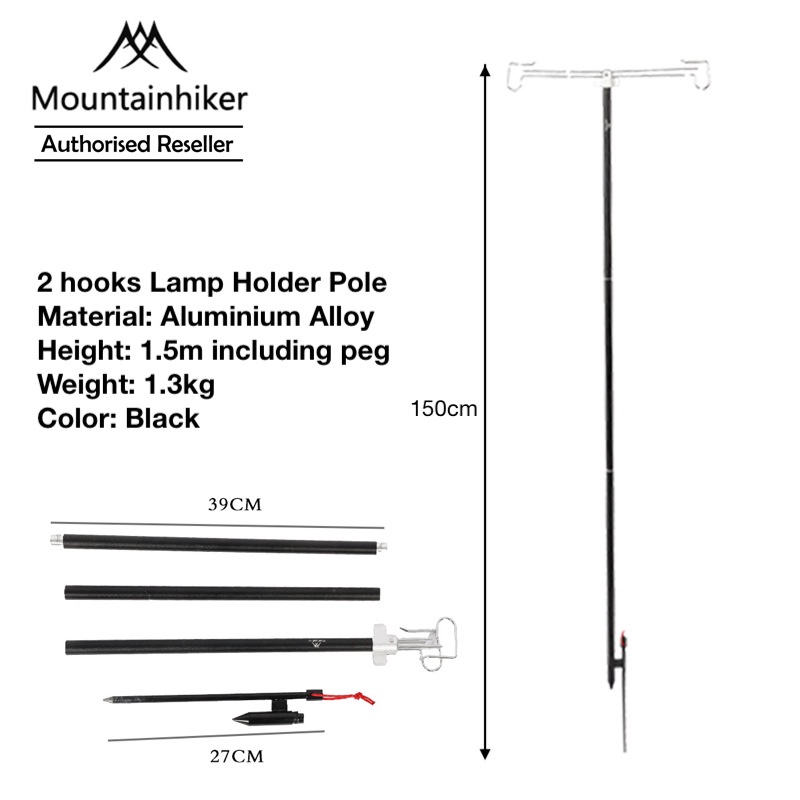 MOUNTAINHIKER Aluminium Lamp Holder Pole Lamp Pole for Camping Lantern