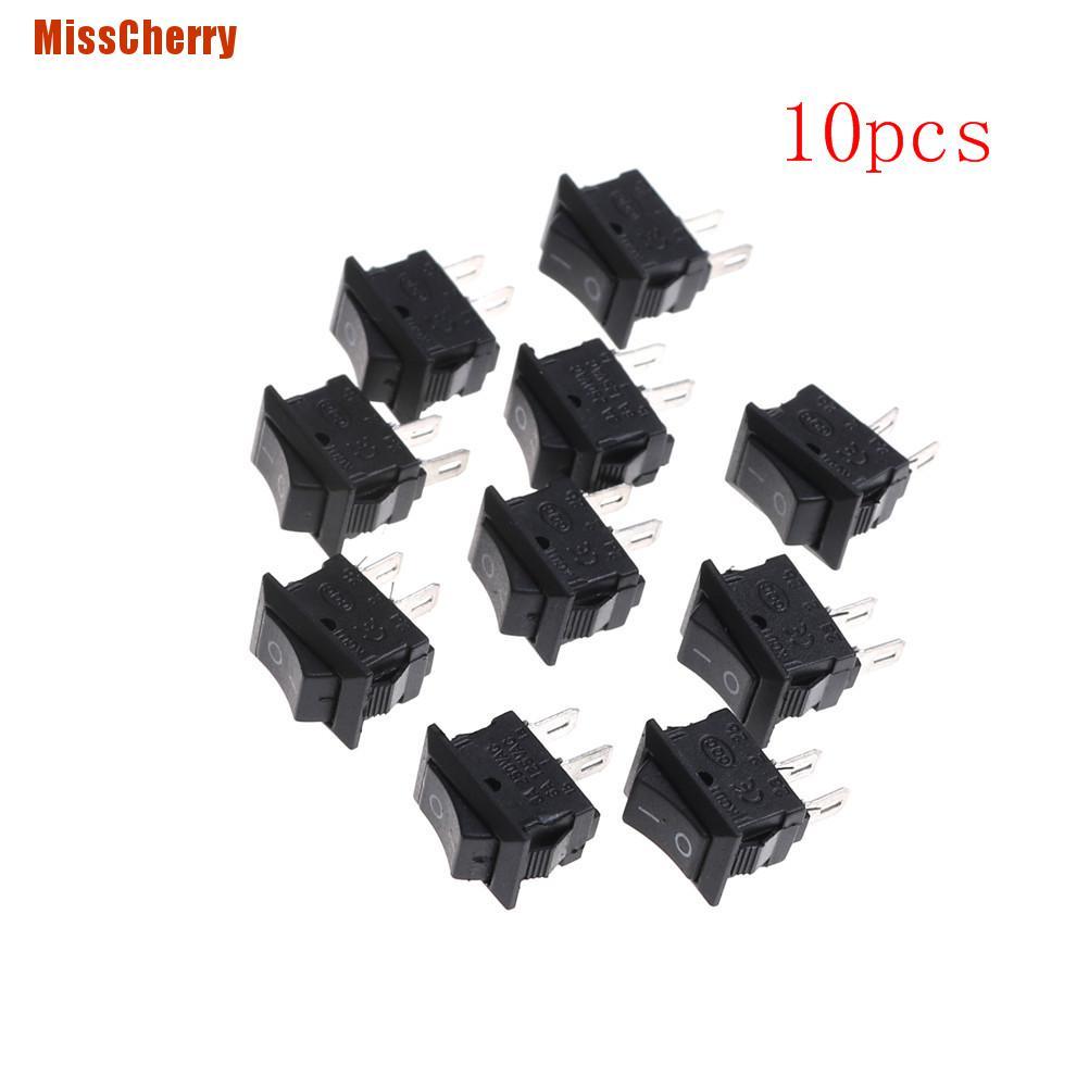 [MissCherry] 10Pcs 10*15MM Small Black Rocker Switch KCD1-11 250VAC/3A ...