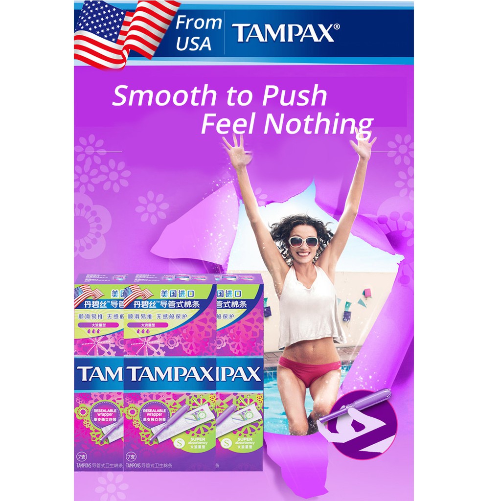 Tampax Tampons Super Absorbency Long Catheter Replace Sanitary Pad 7