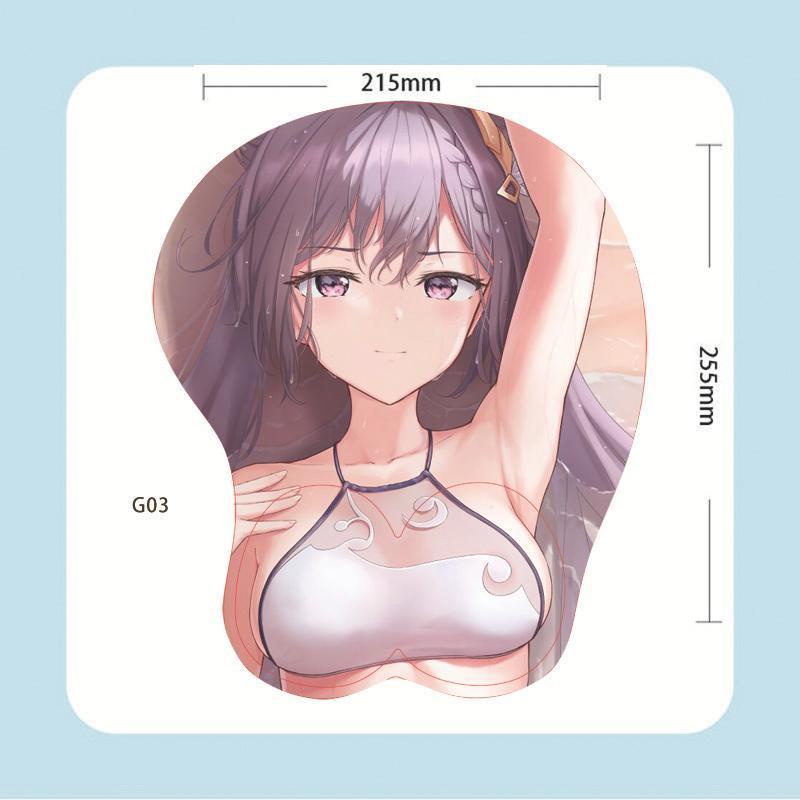 Genshin Impact Mouse Pad 3d Silicone Big Soft Oppai Mouse Pad Raiden Shogun Yae Genshin Impact 6687