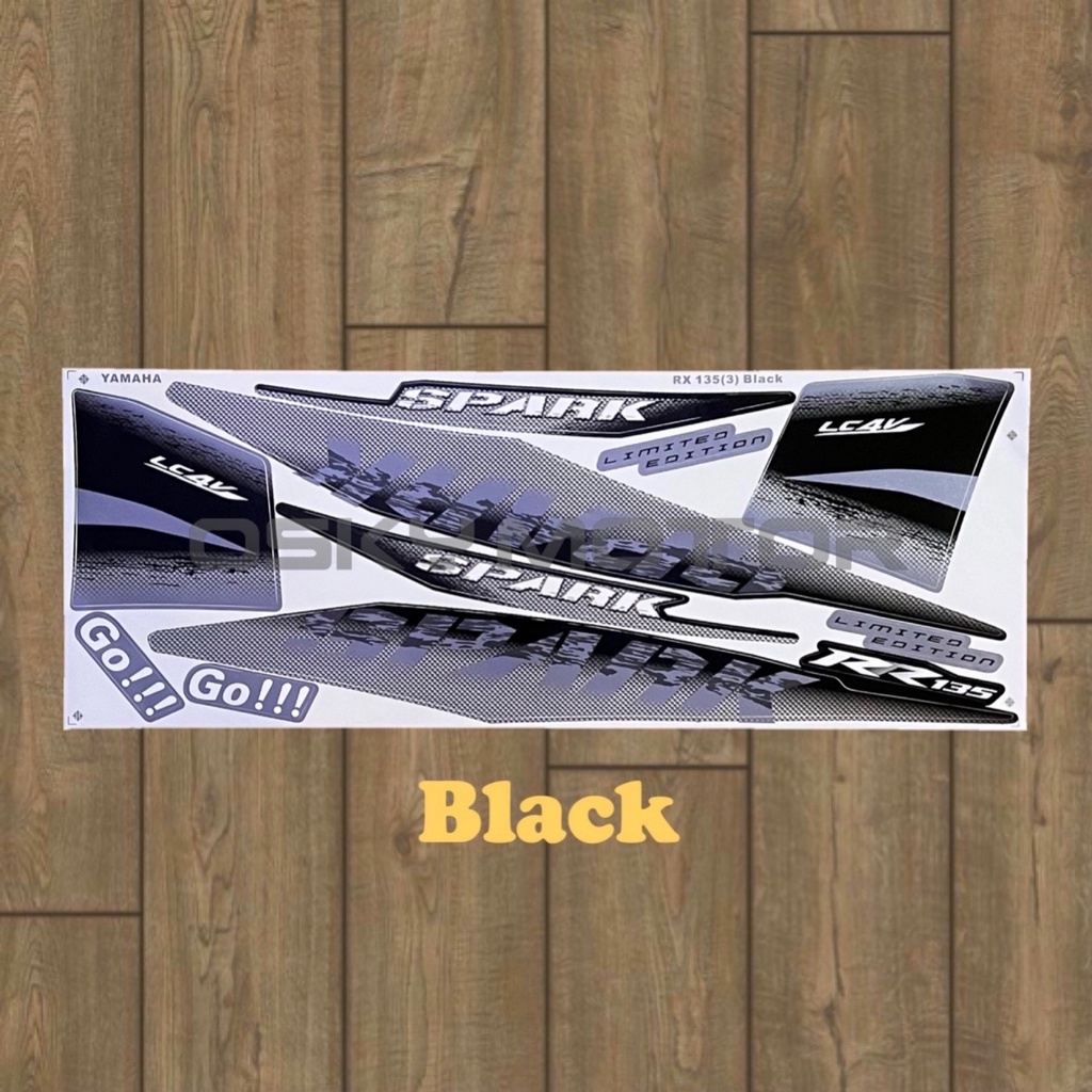 Yamaha LC135 V1 / Spark RX135 (3) Body Sticker - Red / Black / Blue ...
