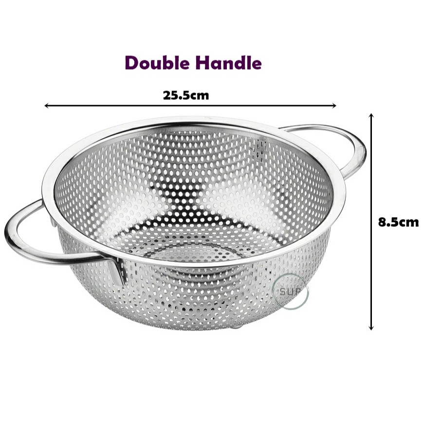 Stainless Steel Colander / Strainer Vegetable Fruit Rice Wash / Basin ...