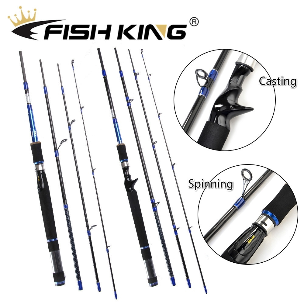 Fish King 2.1m 2.4m 2.7m baitcasting fishing rod travel ultra light casting  spinning C.W 10-30g/15-40g
