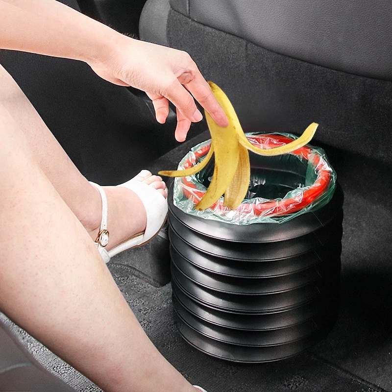 1pc Collapsible & Extendable Car Trash Can, 4l Large Capacity