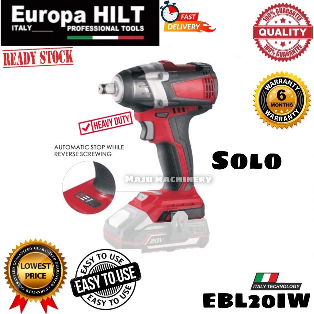 EUROPA HILT EBL20IW Cordless Impact Wrench with Brushless Motor New Product Limited Offer SOLO SET Shopee Malaysia