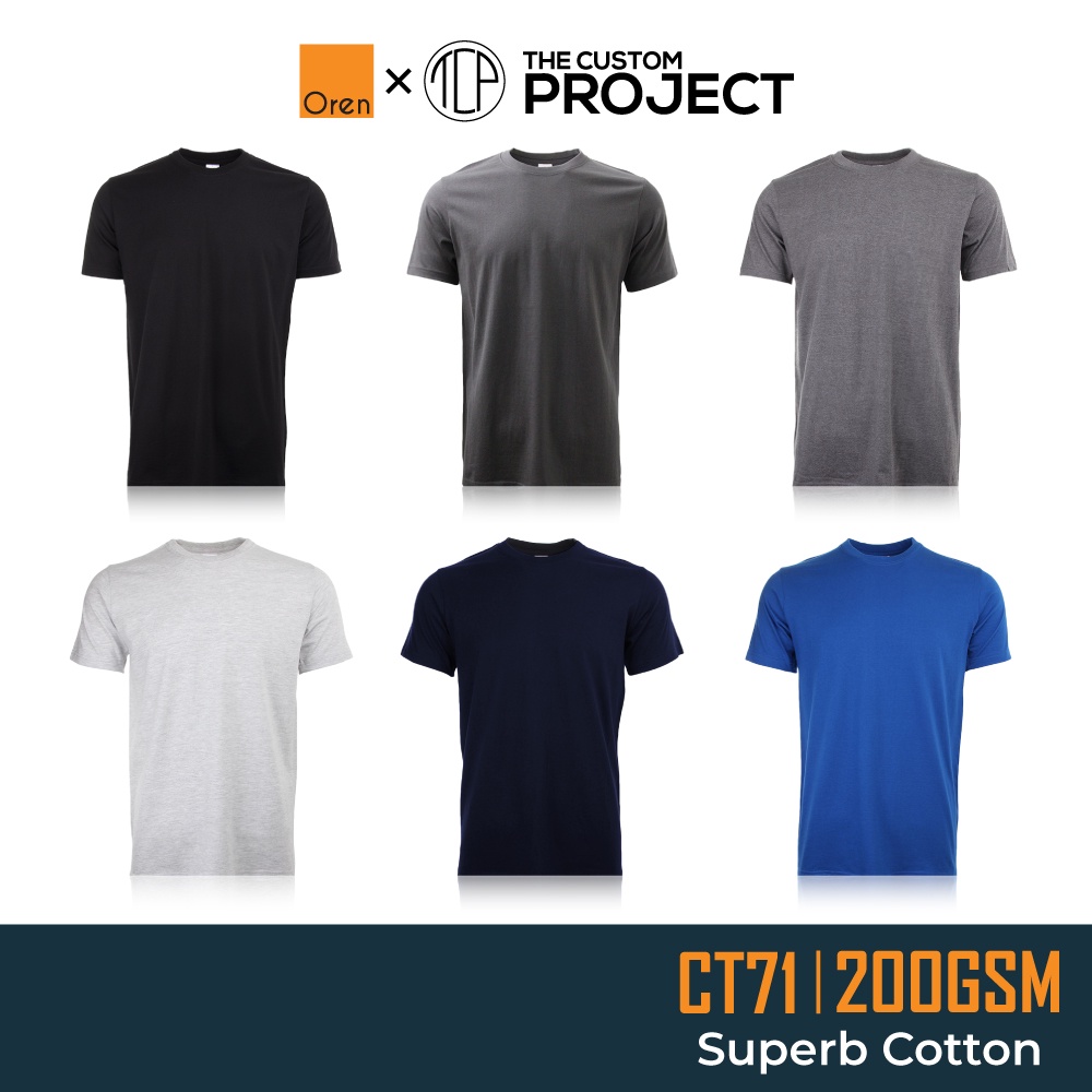 Oren Sport 200GSM Superb Cotton Round Neck Plain T Shirt CT71 : Black ...