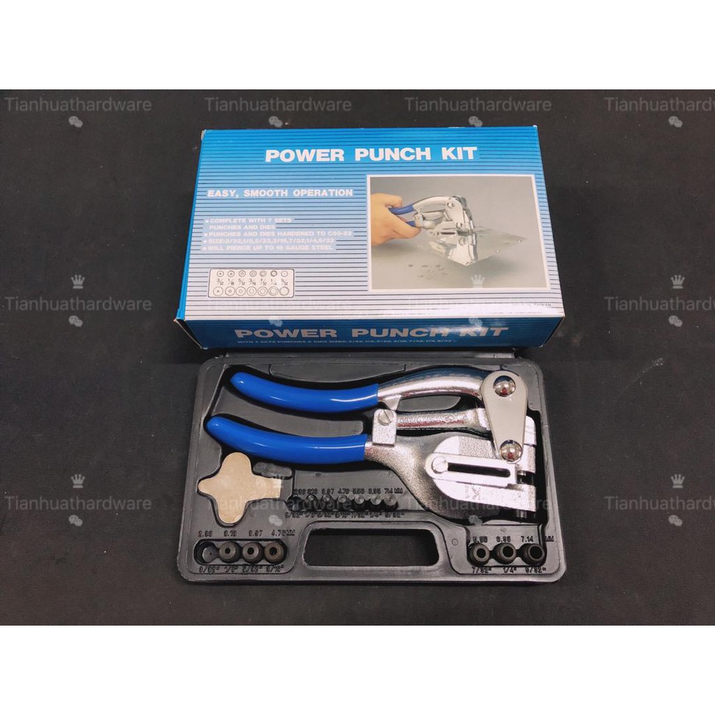 POWER PUNCH KIT 7PCS SET METAL ROUND HOLE HAND PUNCH TOOL(100TAIWAN