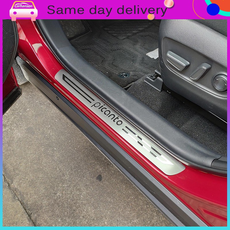 Carhanson Stainless Steel Door Sill Scuff Plates For Kia Picanto 2010-2022 (4pcs)