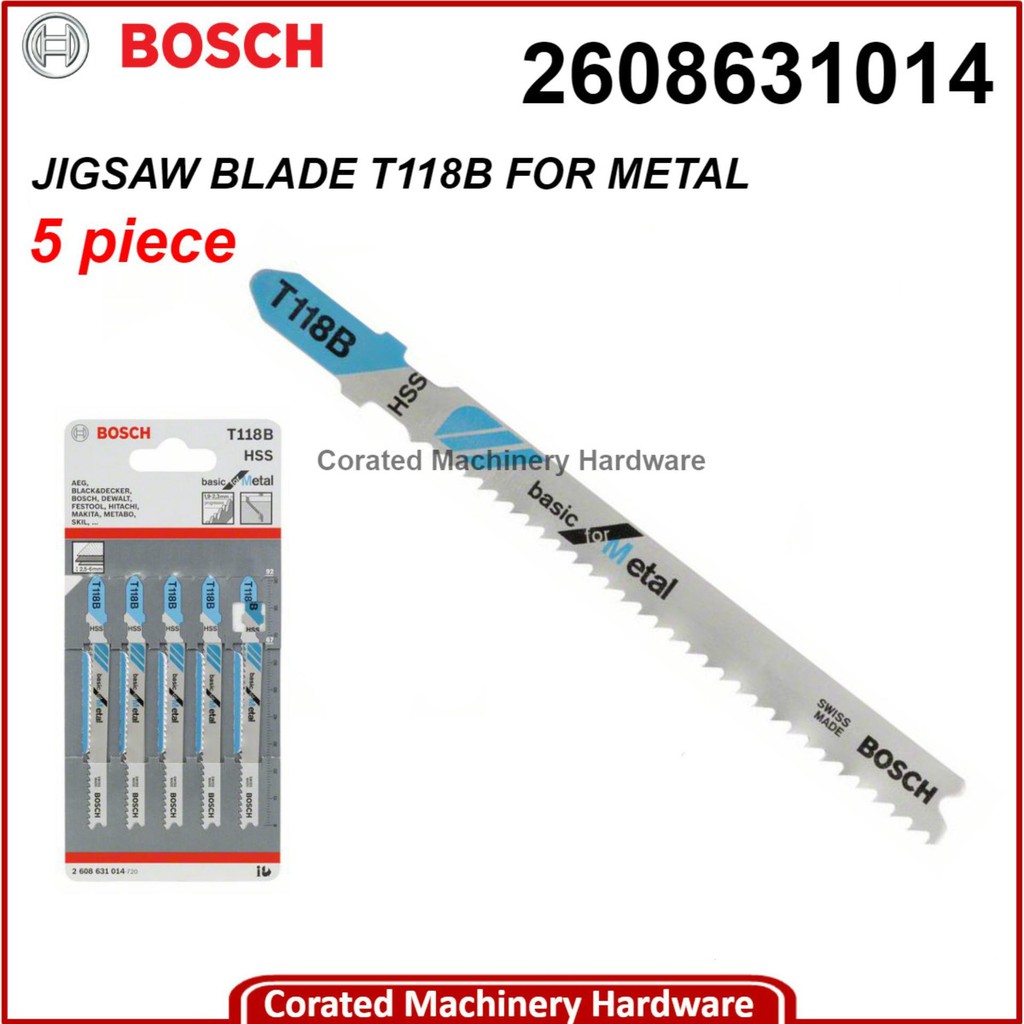 ORIGINAL BOSCH Bosch T118B Jigsaw Blade For Metal 5pcs 2608631014