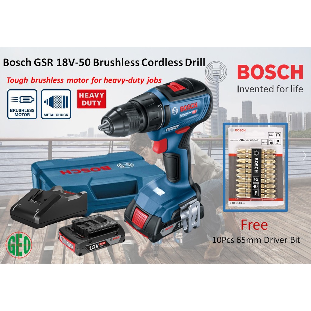 Bosch GSR 18V 50 Professional Cordless Drill Driver Brushless