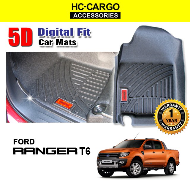 HC CARGO 5D Digital SILICONE Car Mats for Ford Ranger T6 CARMAT CAR MAT