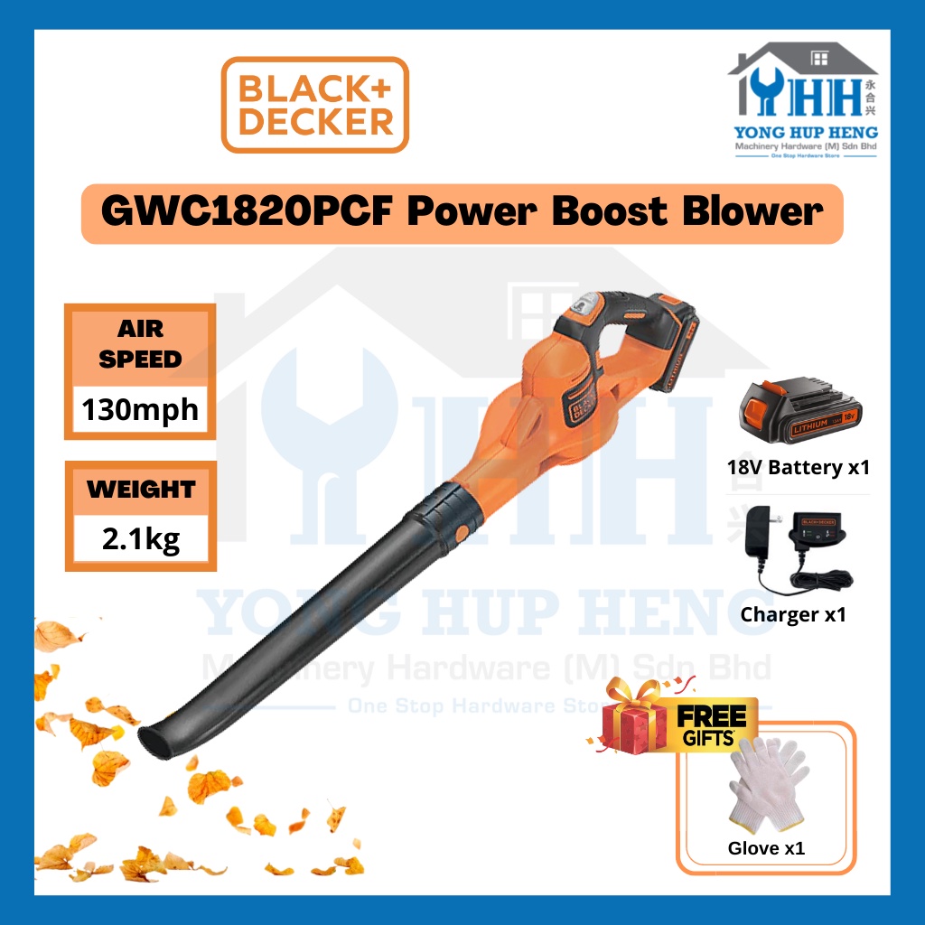 RM10 OFF BLACK DECKER GWC1820PCF Cordless Power Boost Blower