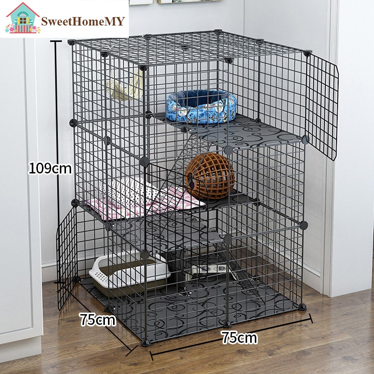 2 Free Gift T&C~ Steel 12 Cubes Extra Large Cat Cage Cat Rest Play ...