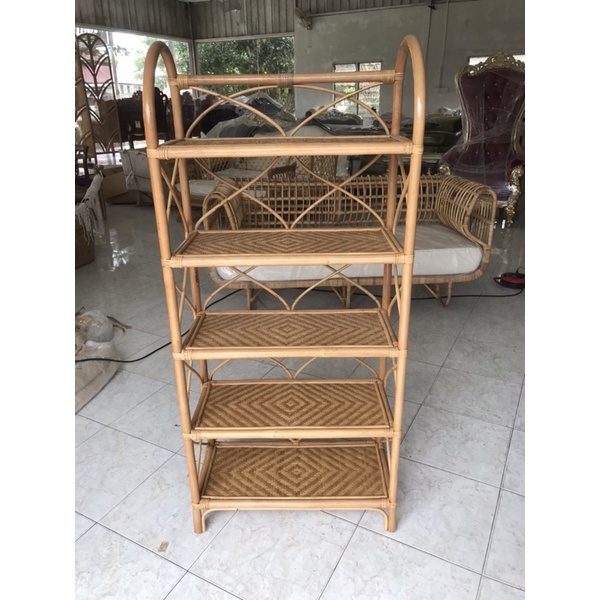 rattan shelf rak rotan rattan bookshelf | Shopee Malaysia