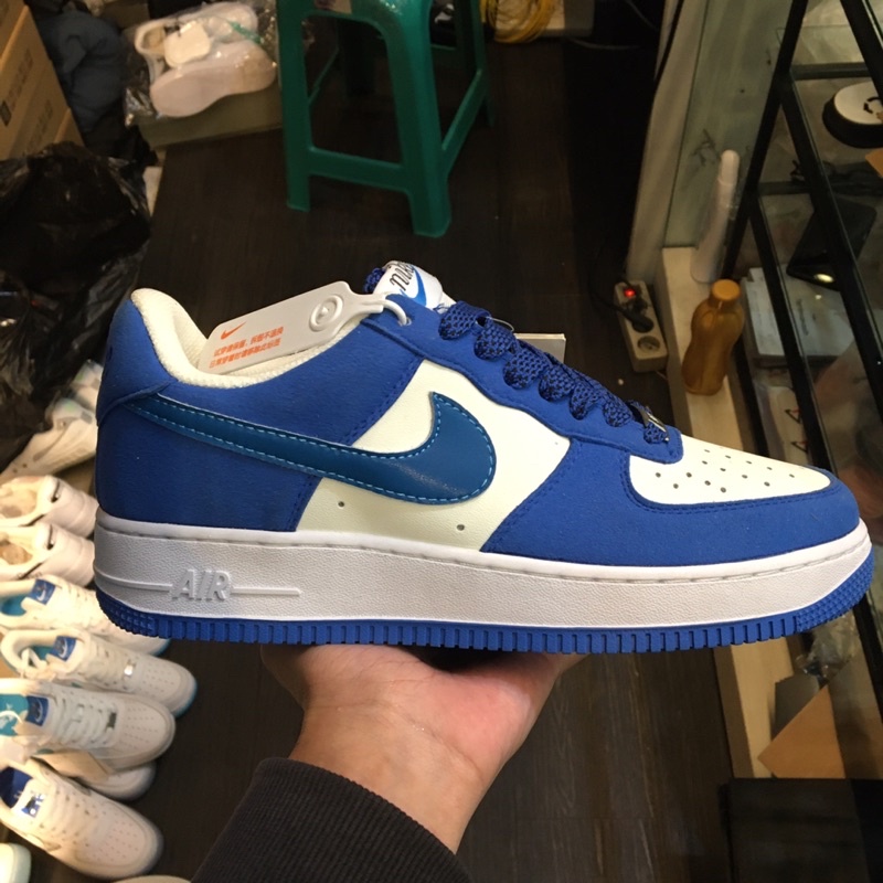 Nike AIR FORCE 1 ONE UNIVERSITY BLUE NAVY WHITE PREMIUM ORIGINAL ...