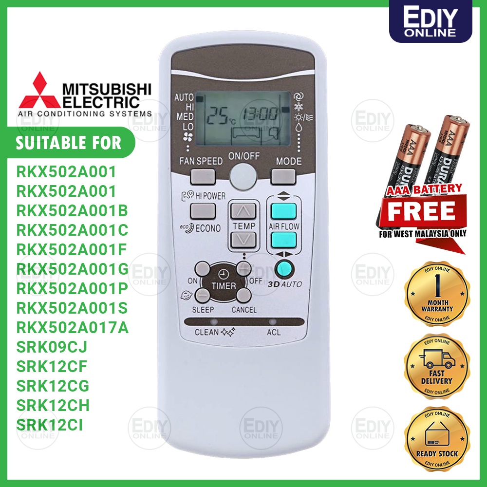 RKX502A001 / RKX500 UNIVERSAL MITSUBISHI AIRCOND AIR CONDITIONAL ...