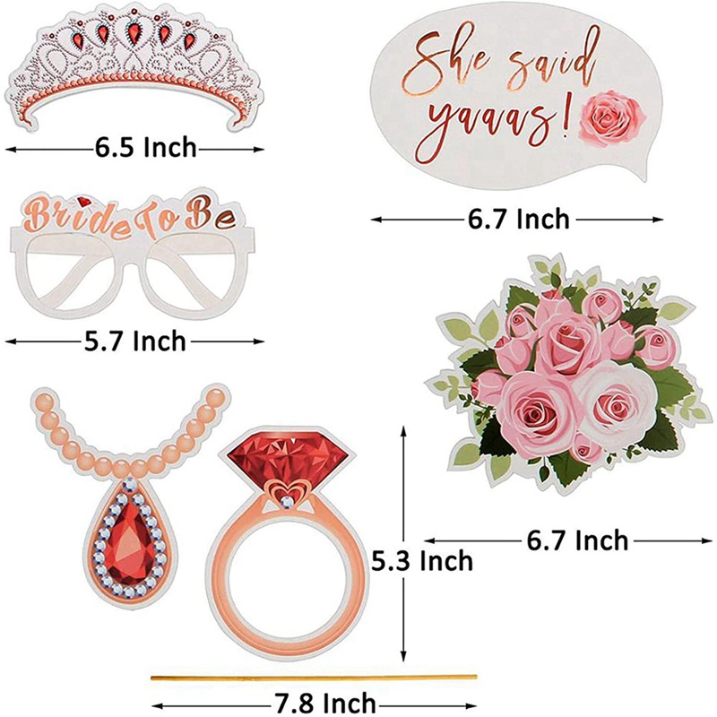 Wedding Photo Props Rose Gold23 Pcs Hen Party Photo Booth Propsteam Bride Selfie Propshen Do