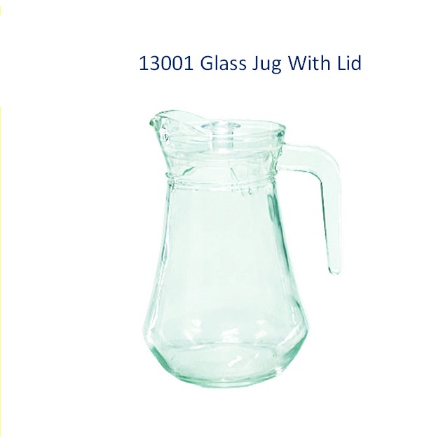 1.3 Litre Glass Jug Transparent Drinking Glass Serving Jug With Lid