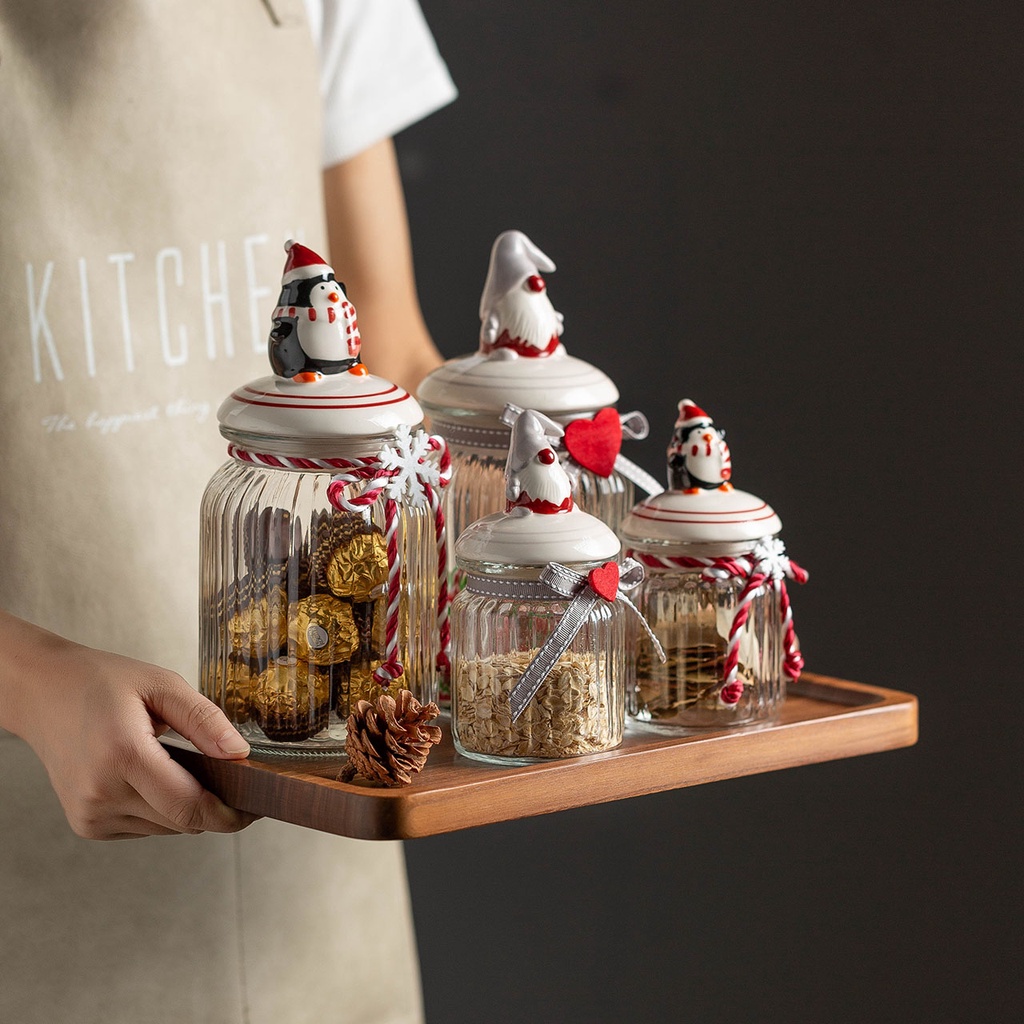 Glass Snack Candy Food Storage Jar Sealed Food Grade Silicone Lid ...