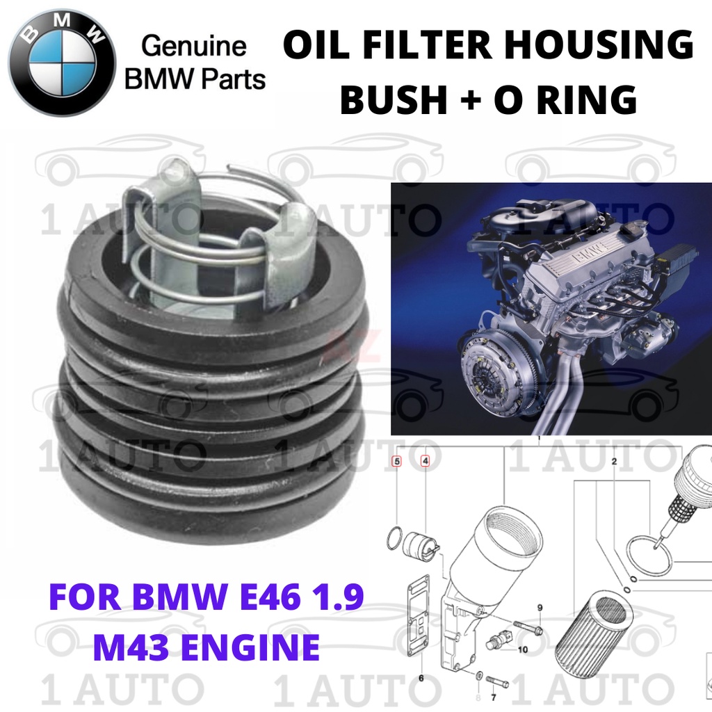 (GENUINE BMW PARTS) BMW OIL FILTER HOUSING BUSH with ORING BMW E36