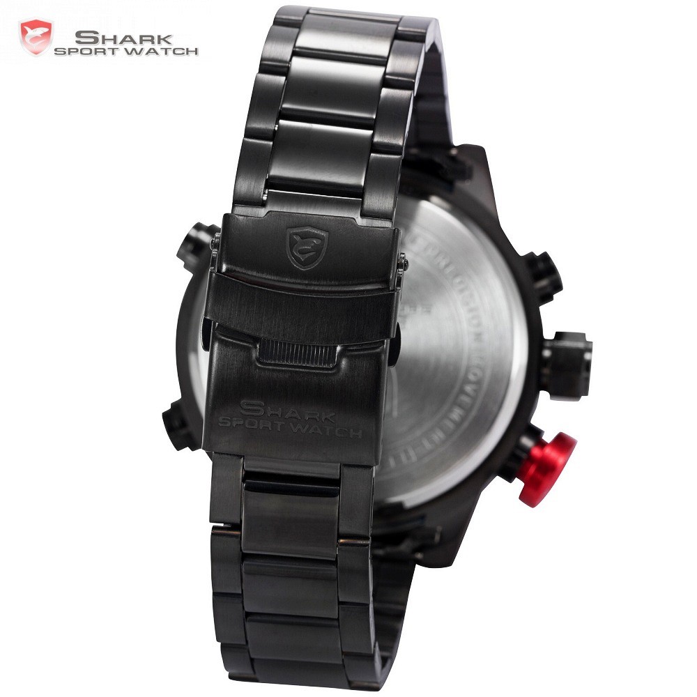 Gulper SHARK Sport Watch TopBrand Luxury Black Red Steel Band Reloj Hombre SH105 Shopee Malaysia