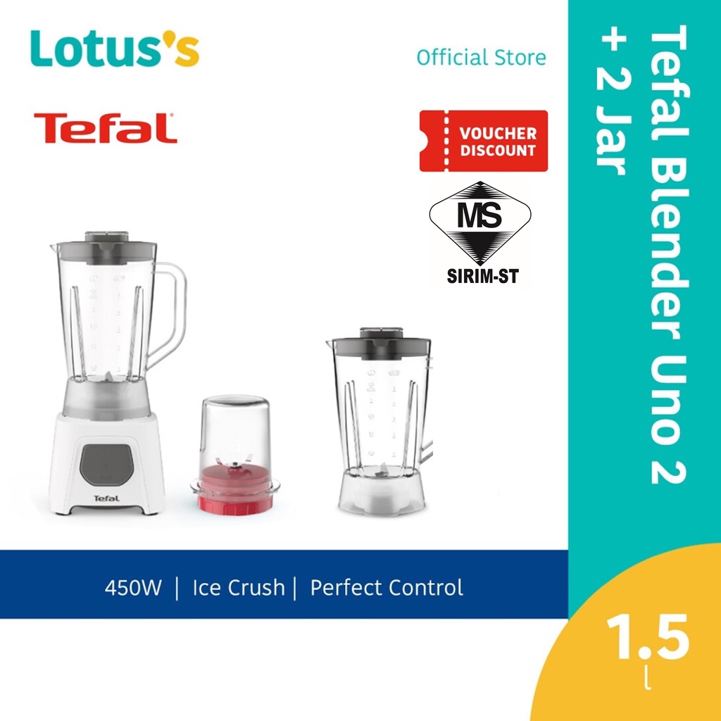 TEFAL Blender Uno 2 + 2 Jar (1.5L) BL2B41 Shopee Malaysia