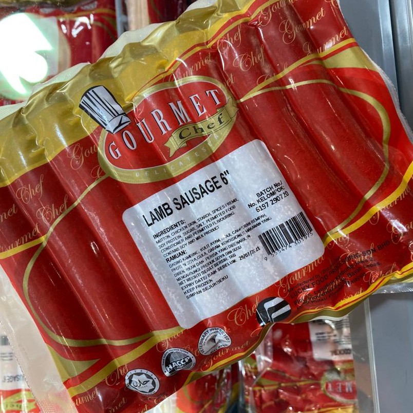 Gourmet Chef Lamb Jumbo Sausage 6" 1kg [HALAL] (14 PCS) FOR KLANG VALLEY ONLY Shopee Malaysia