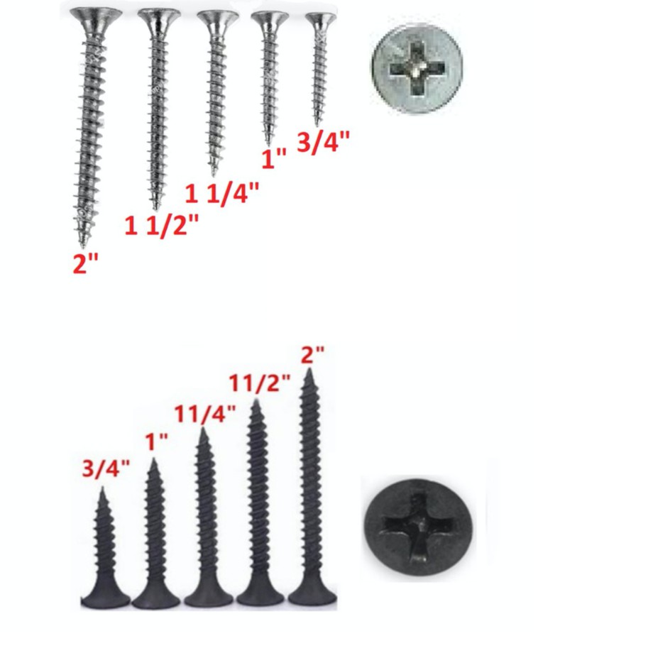 SEMENYIH #6 (1KG/BOX) Black Dry Wall Screw White Dry Wall Screw Skru ...